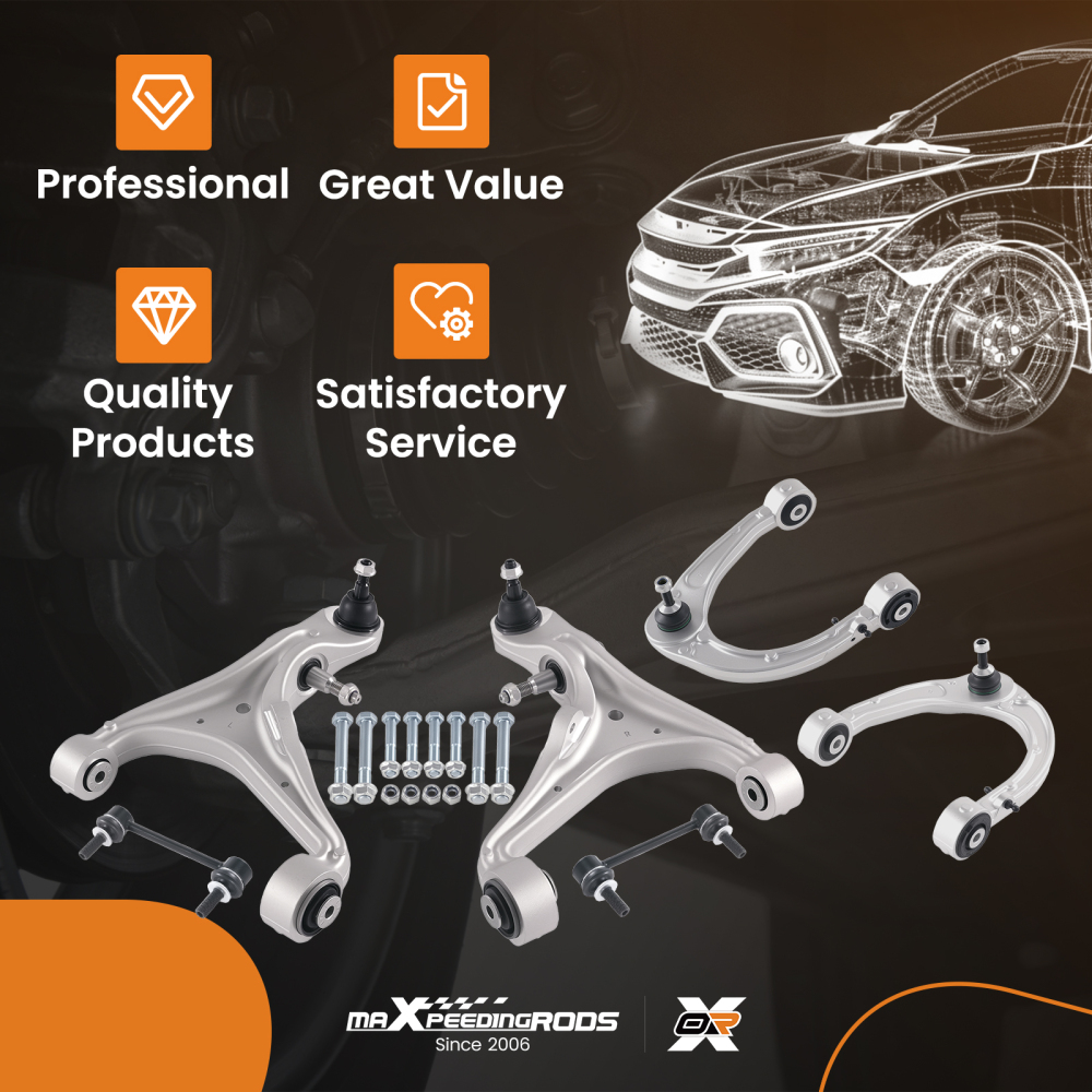 6x Front Control Arms w/ Ball Joint Sway Bar Kit compatible for Cadillac CTS 2008-2014 AWD