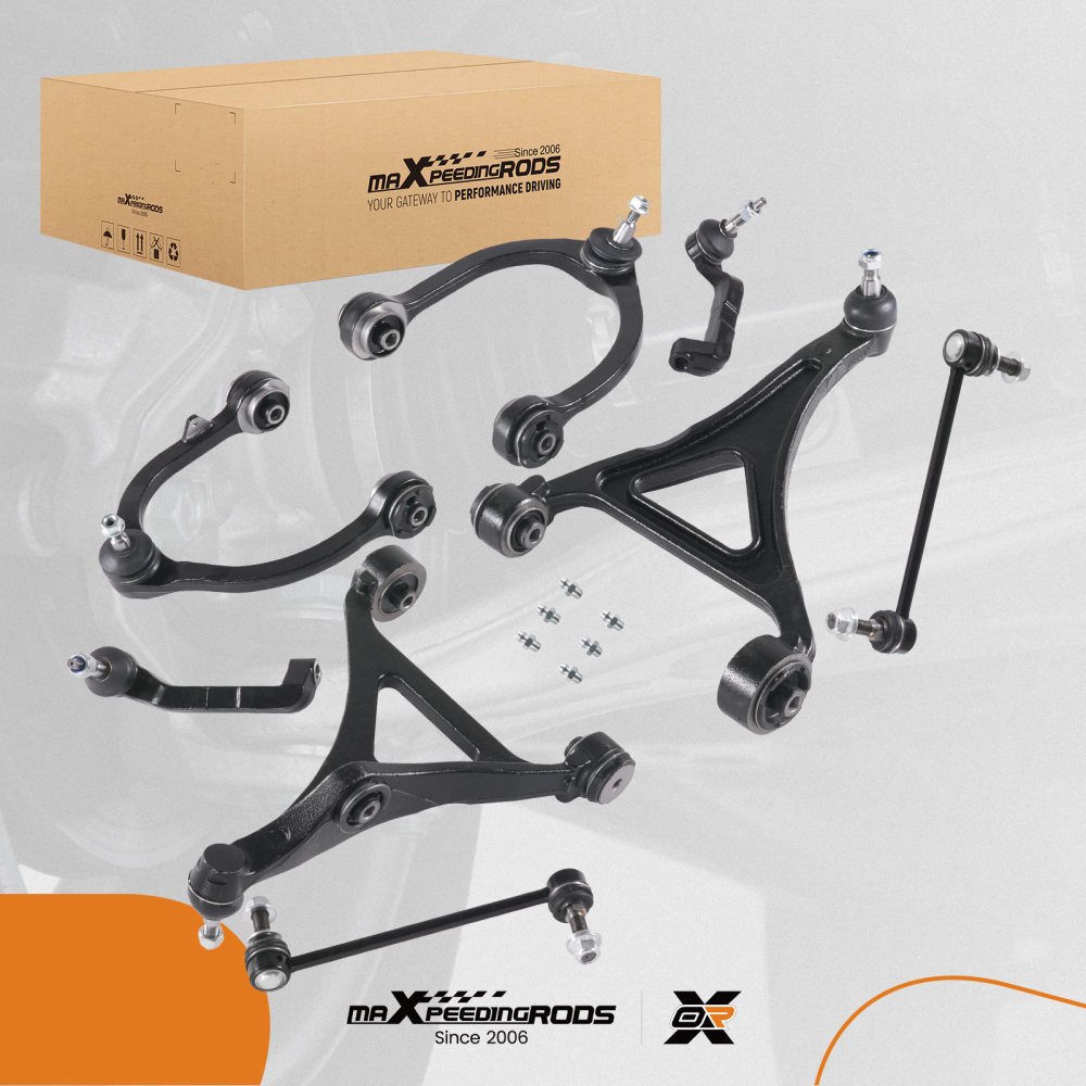 8x Front Control Arms Ball Joints Sway Bars for 07-10 compatible for Dodge Charger Magnum 300