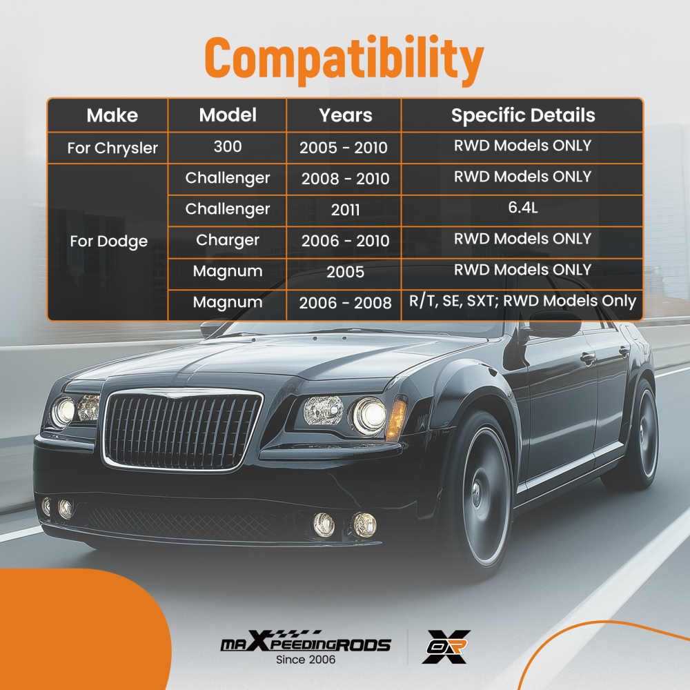 6x Front Suspension Control Arms Kits compatible for Dodge Magnum compatible for Chrysler 300 2005 - 2010