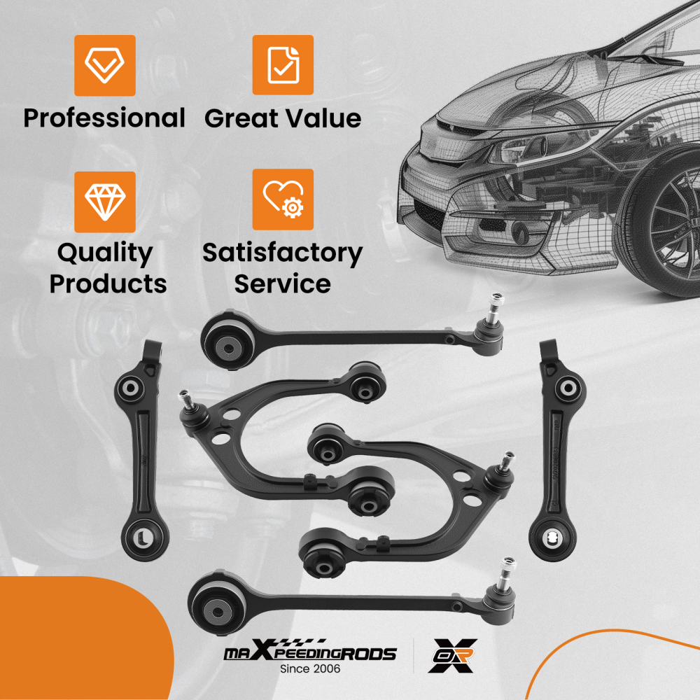 6x Front Suspension Control Arms Kits compatible for Dodge Magnum compatible for Chrysler 300 2005 - 2010