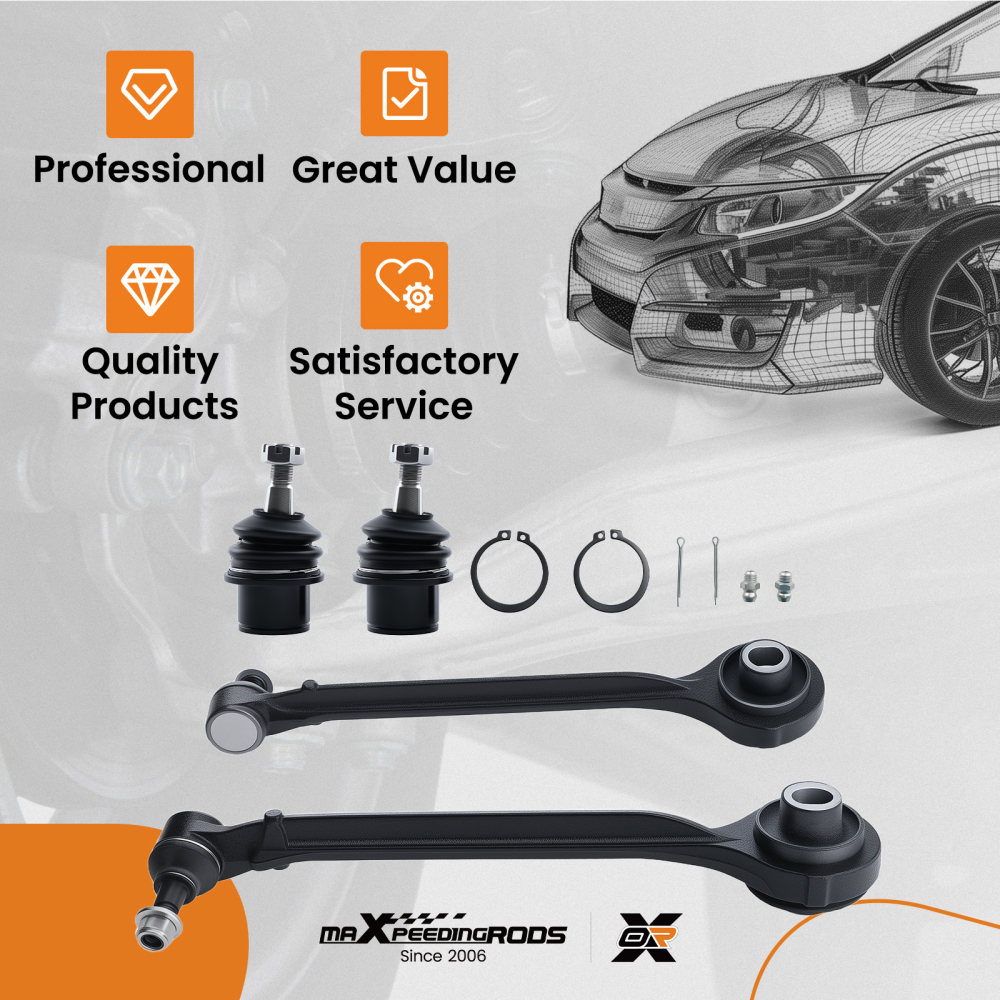 4x Front Lower Control Arms Ball Joints compatible for Chrysler 300 compatible for Dodge Charger Magnum