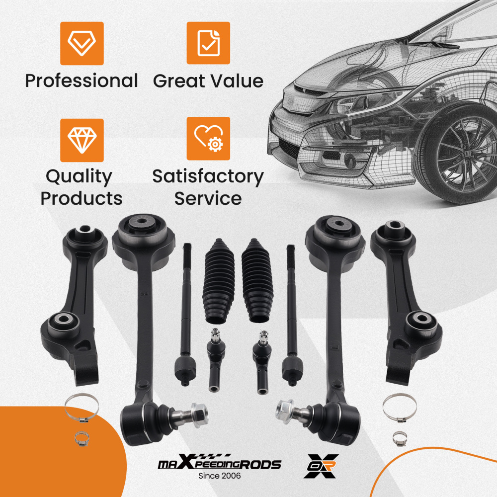 10x Front Lower Control Arms Tie Rod for 2011 - 2014 Challenger Charger 300 RWD