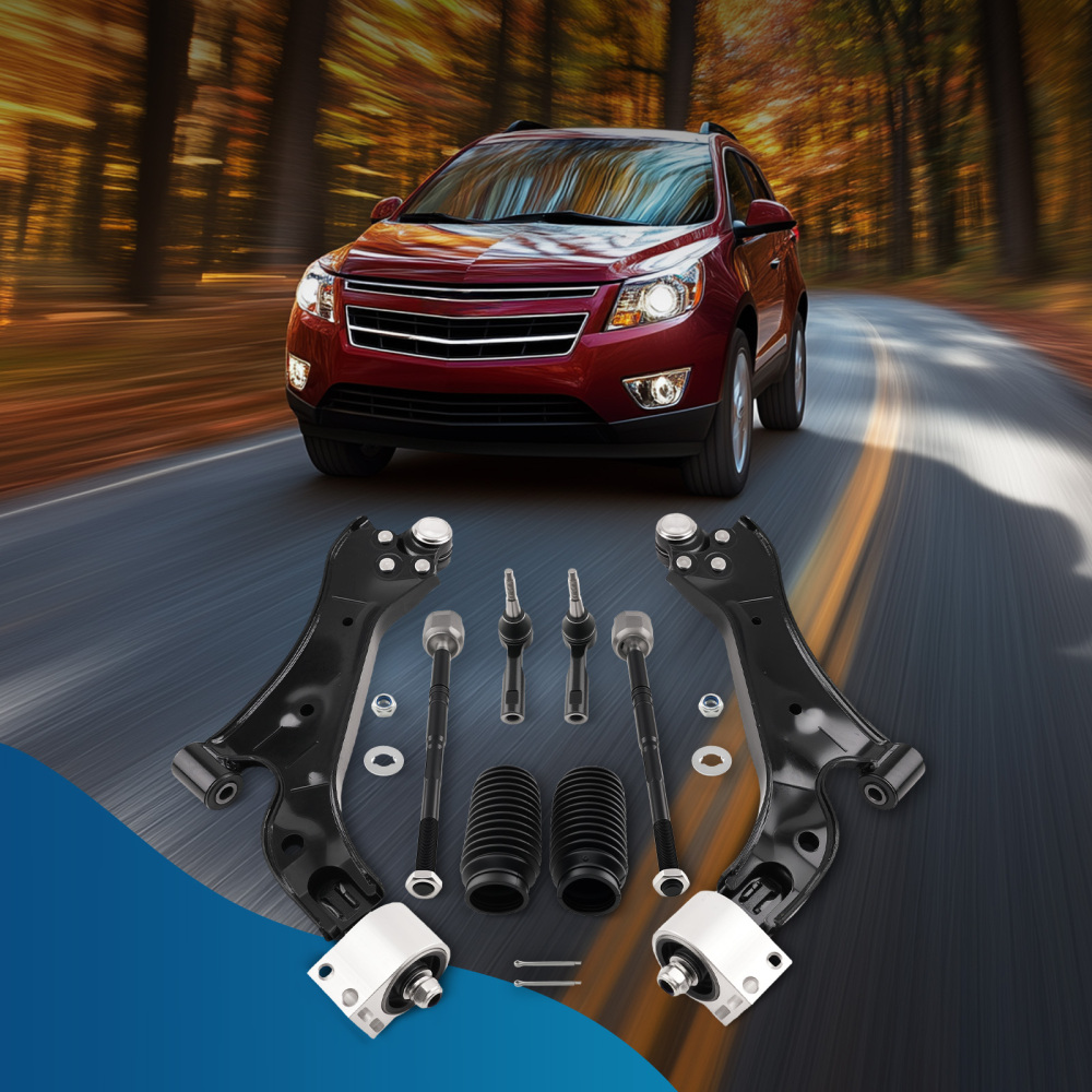 Front Lower Control Arms Tie Rods Kit compatible for Chevy Equinox 2010-2017 Terrain 2.4L