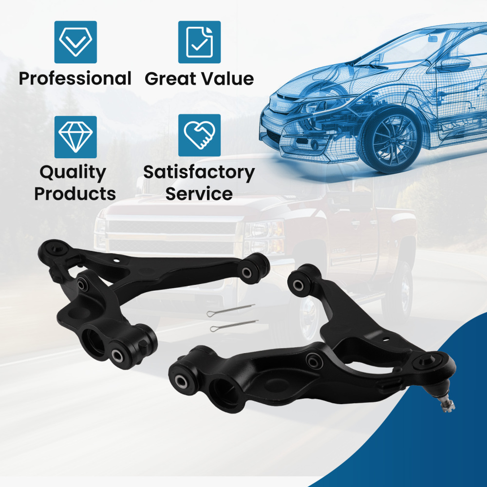 Front Lower Control Arms w/Ball Joints for 2011-19 compatible for Silverado Sierra 2500 3500 HD