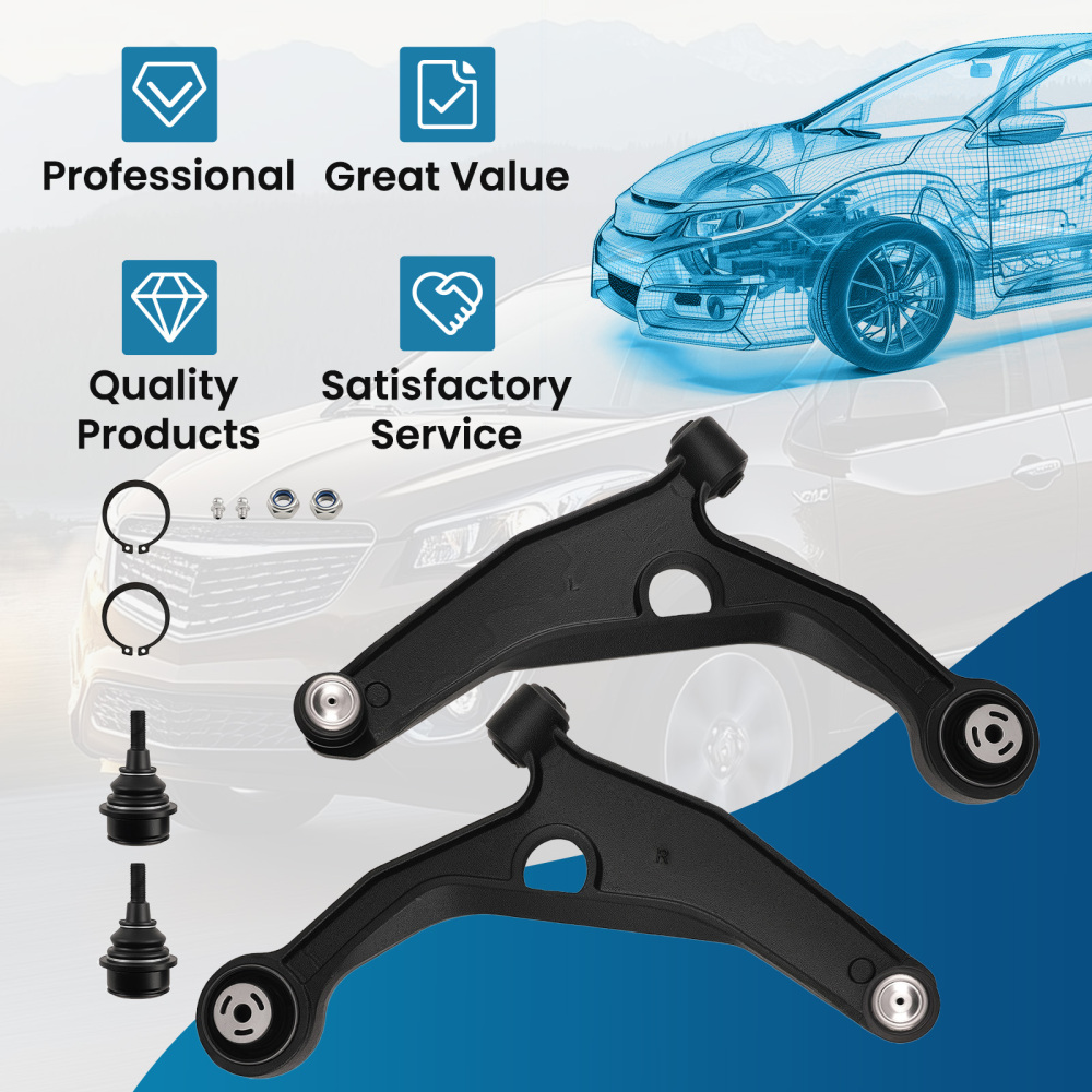 4x Front Lower Control Arm Ball Joint Kit compatible for Dodge Journey Avenger Sebring 200