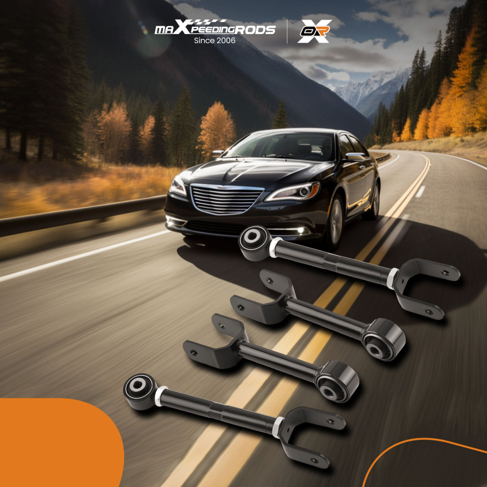 Rear Upper Adjustable + Lower Forward Control Arms compatible for Chrysler 200 2011-2014