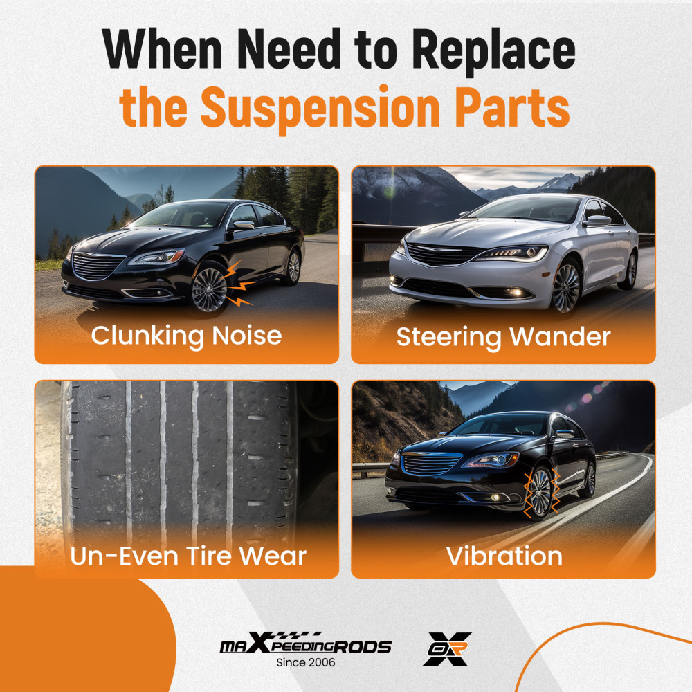 Rear Upper Adjustable + Lower Forward Control Arms compatible for Chrysler 200 2011-2014