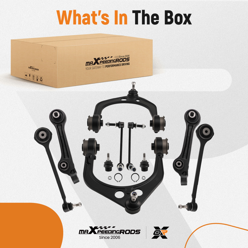 10x Front Upper Lower LR Control Arm Sway Bar Link For 11-19 Challenger Charger