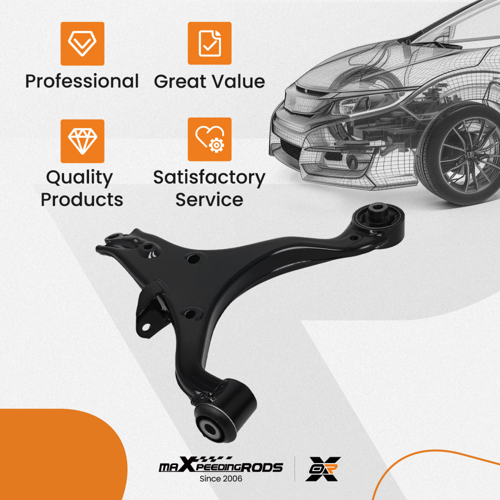 Passenger Side Front Lower Control Arm For 2001-2005 compatible for Honda Civic 1.3L 1.7L