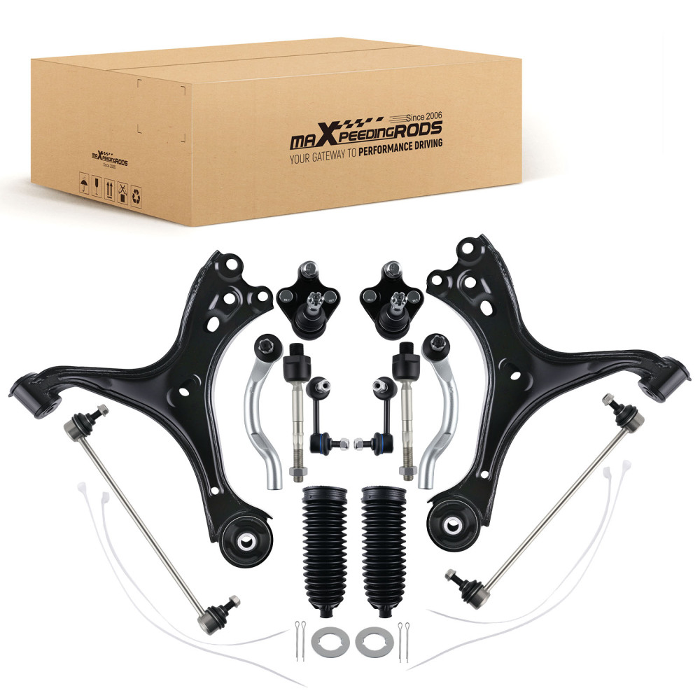 Lower Control Arms W/ Ball Joint Sway Bar Links Tie Rods Set for 2013-2015 Civic
