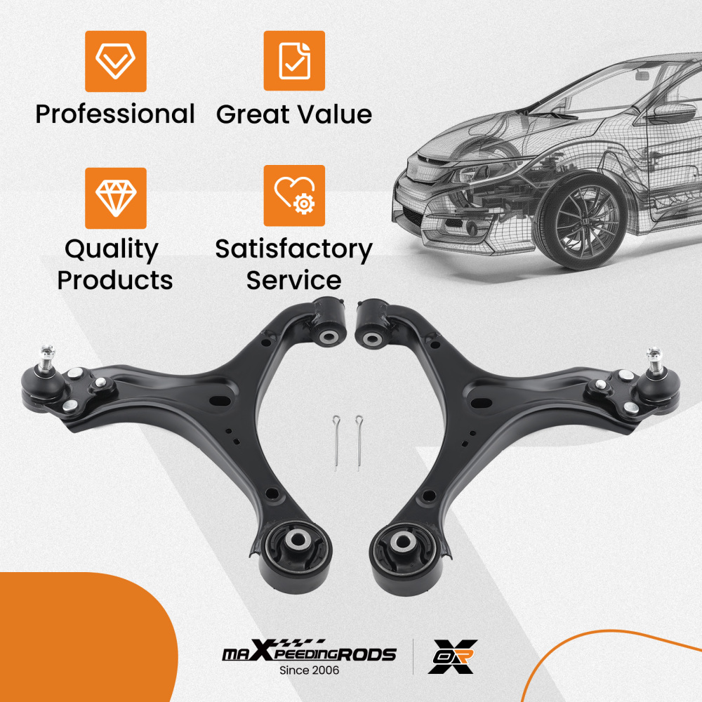 2x Front Lower Control Arms w/ Ball Joint for 2012 -2015 compatible for Honda Civic compatible for Acura ILX