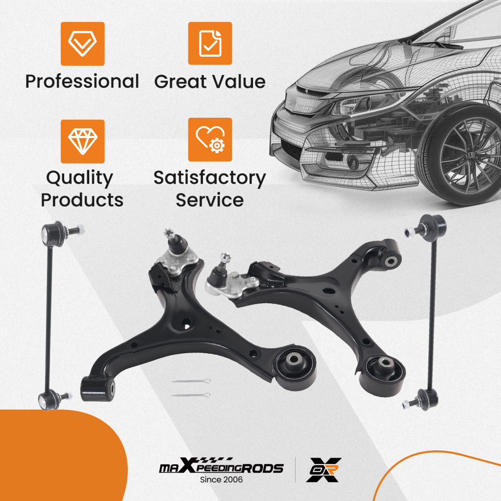 Front Lower Control Arms Sway Bar Links Set for 2012-2015 compatible for Honda Civic compatible for Acura ILX