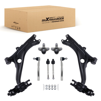 6x Front Lower Control Arms Ball Joints Tie Rod Ends for 2016 - 2019 compatible for Honda Civic