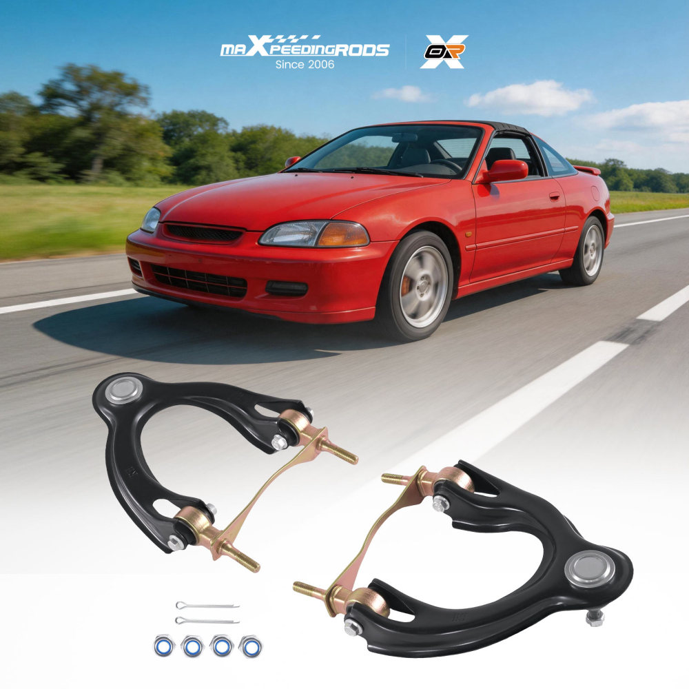 2x Front Upper Control Arm Kit for 1992-2001 compatible for Acura Integra compatible for Honda Civic del sol