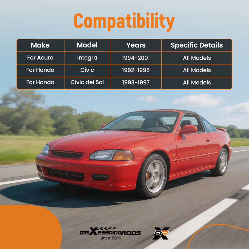 2x Front Upper Control Arm Kit for 1992-2001 compatible for Acura Integra compatible for Honda Civic del sol