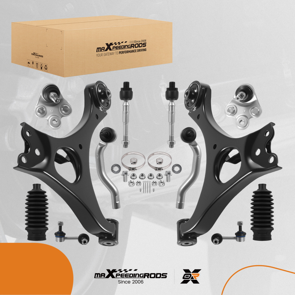 Front Lower Control Arm w/ Ball Joint Tie Rods Kit for 2006 - 2011 compatible for Honda Civic