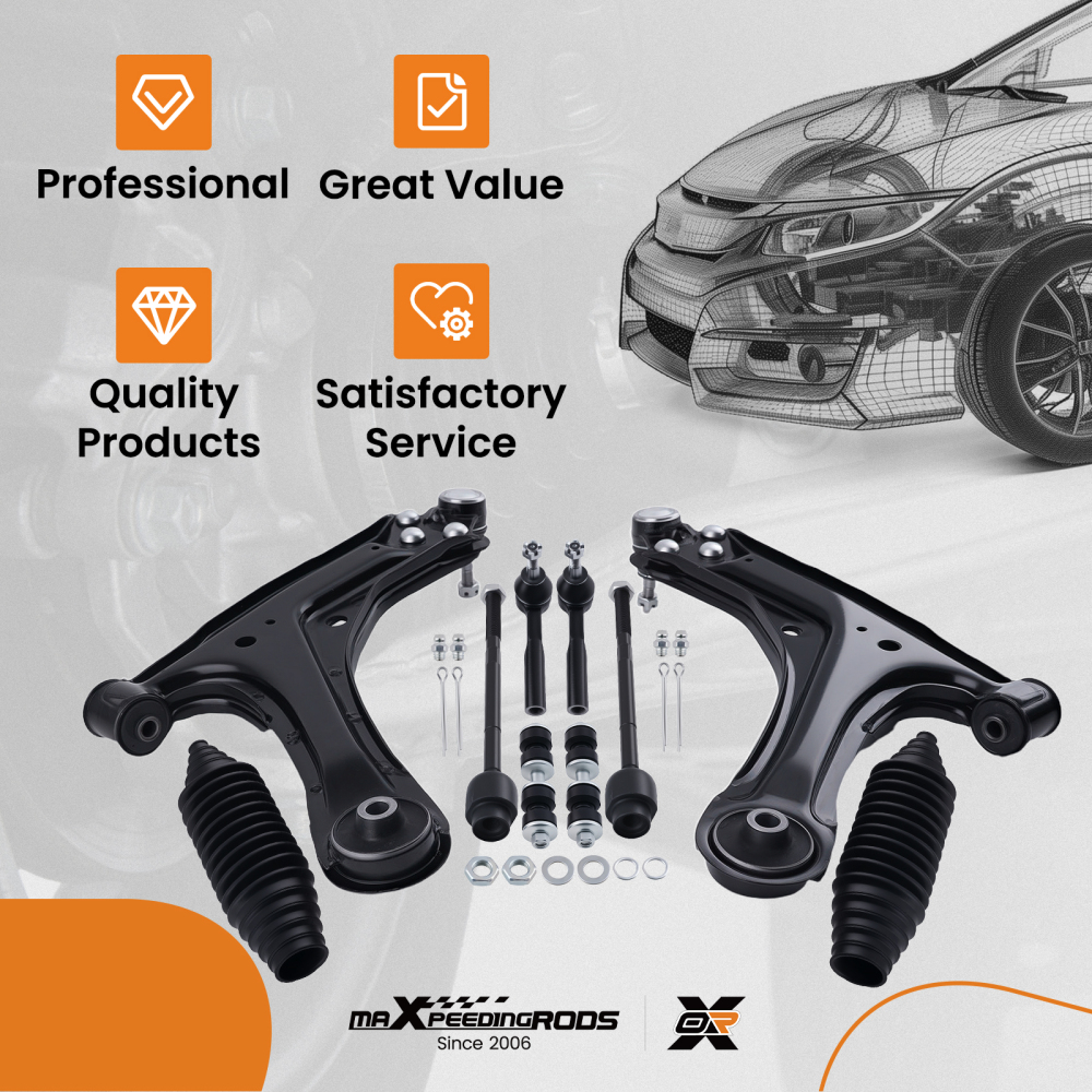 10x Front Lower Control Arms Suspension Kit for 1997-2003 compatible for Chevy Malibu K80446