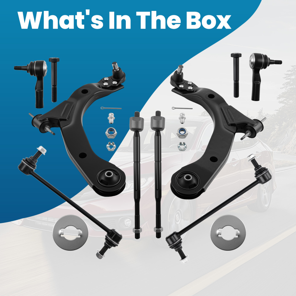 Front Lower Control Arms w/ Sway Bar Tie Rod compatible for Chevy Cobalt HHR compatible for Pontiac G5