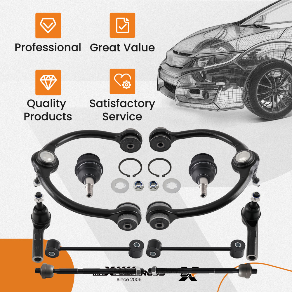 10x Front Suspension Set Control Arm For 2005 -10 compatible for Jeep Commander Grand Cherokee