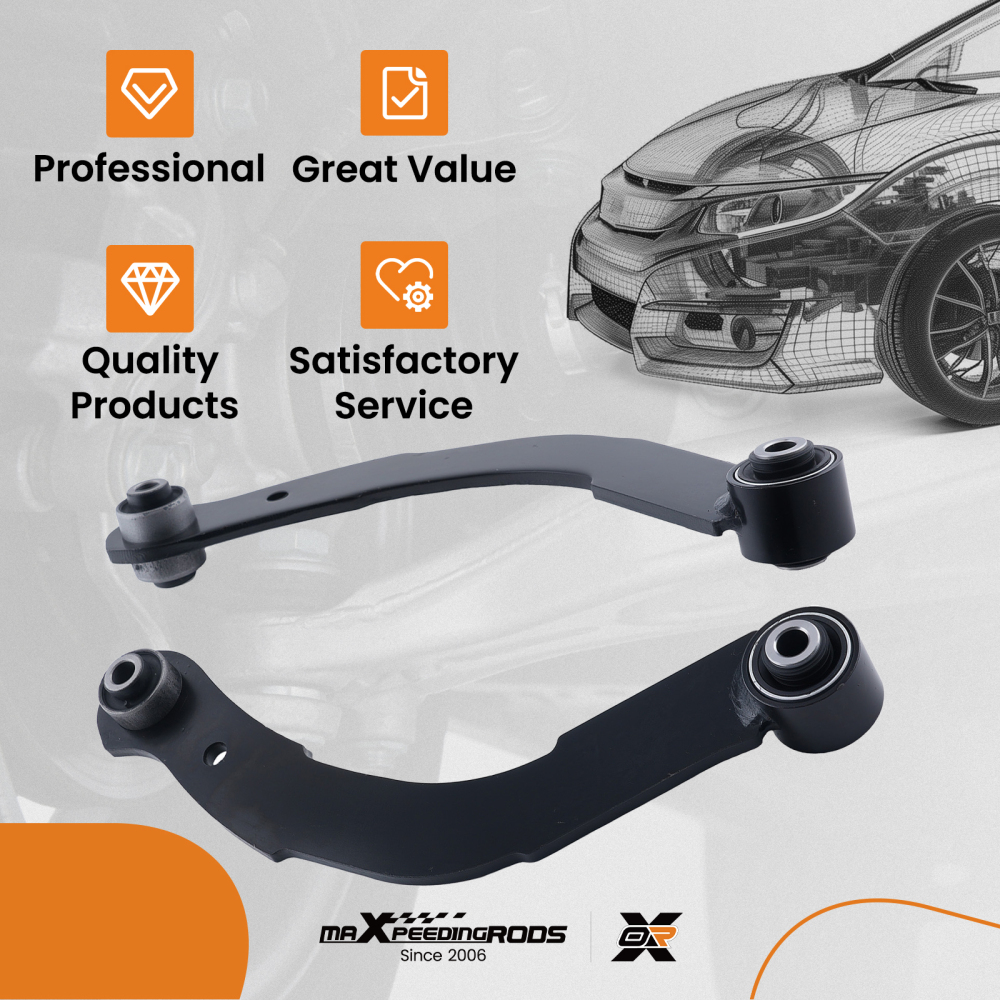 2x Rear Upper Control Arms Lateral Links for 07-17 compatible for Jeep Compass Patriot Caliber