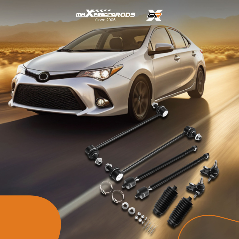 Front Ball Joint Sway Bar Link Tie Rod Kit compatible for Toyota Corolla 2009-2018 K90309