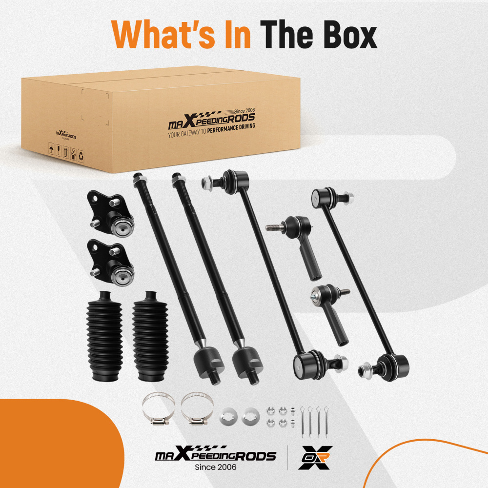 Front Ball Joint Sway Bar Link Tie Rod Kit compatible for Toyota Corolla 2009-2018 K90309