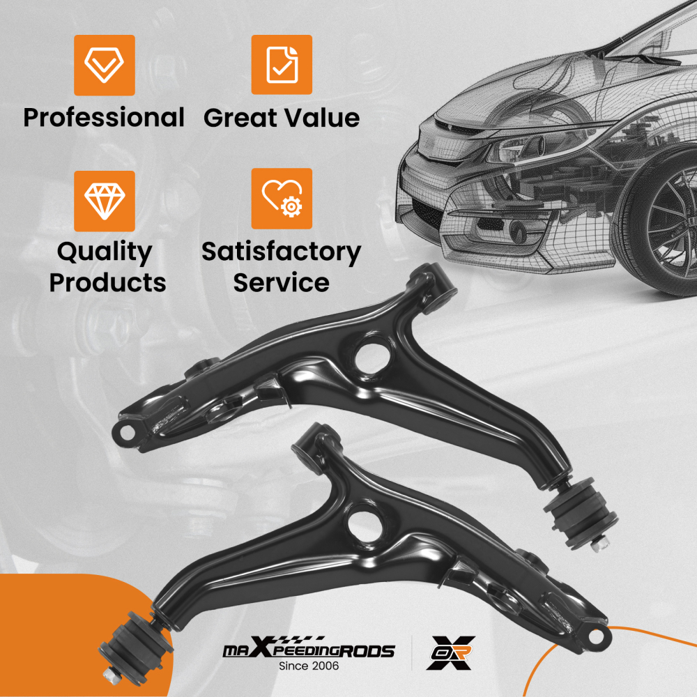 2x Front Lower Suspension Control Arm Set For 1997 - 2001 compatible for Honda CR-V K640323