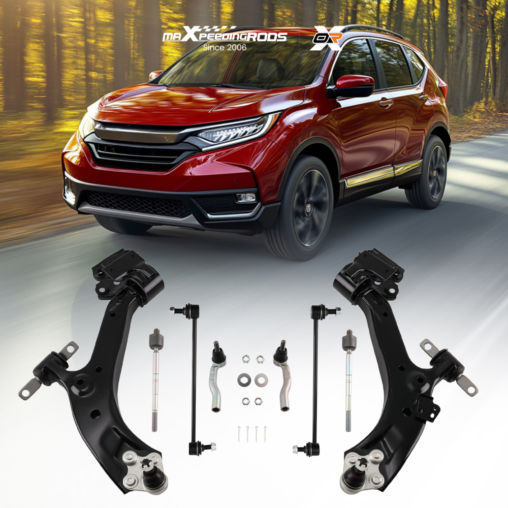 8x Front Lower Control Arms Sway Bar Tie Rod Ends Kit for 2015 - 2016 compatible for Honda CR-V