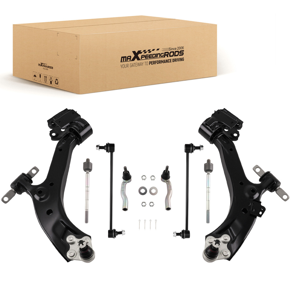 8x Front Lower Control Arms Sway Bar Tie Rod Ends Kit for 2015 - 2016 compatible for Honda CR-V