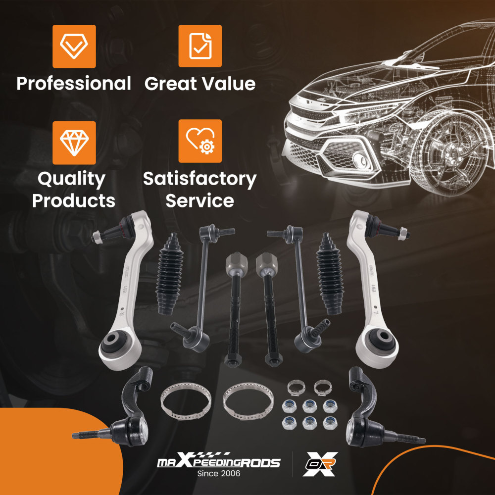 10x Front Lower Rearward Control Arms Kit compatible for Cadillac CTS 2014-2019 RWD 3.6L
