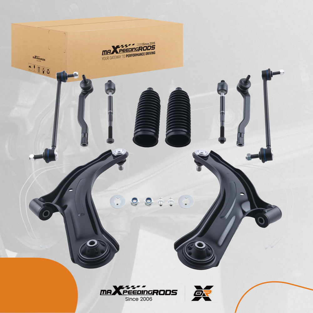 10pc Front Lower Control Arm Ball Joint Tie Rod Sway Link compatible for Nissan Cube Versa