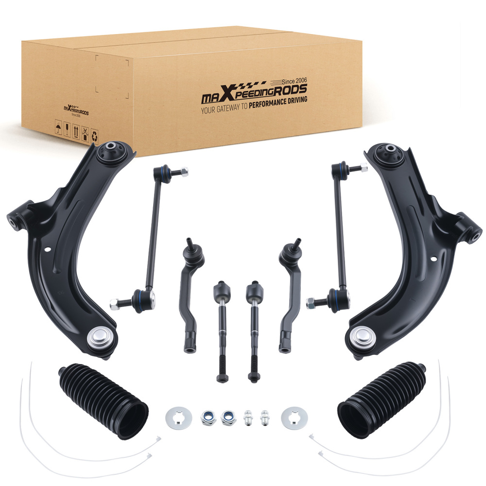 10pc Front Lower Control Arm Ball Joint Tie Rod Sway Link compatible for Nissan Cube Versa