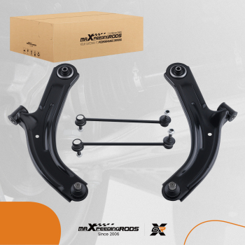 4pc Front Lower Control Arms w/Ball Joints Sway Bar Links compatible for Nissan Cube Versa