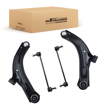 4pc Front Lower Control Arms w/Ball Joints Sway Bar Links compatible for Nissan Cube Versa