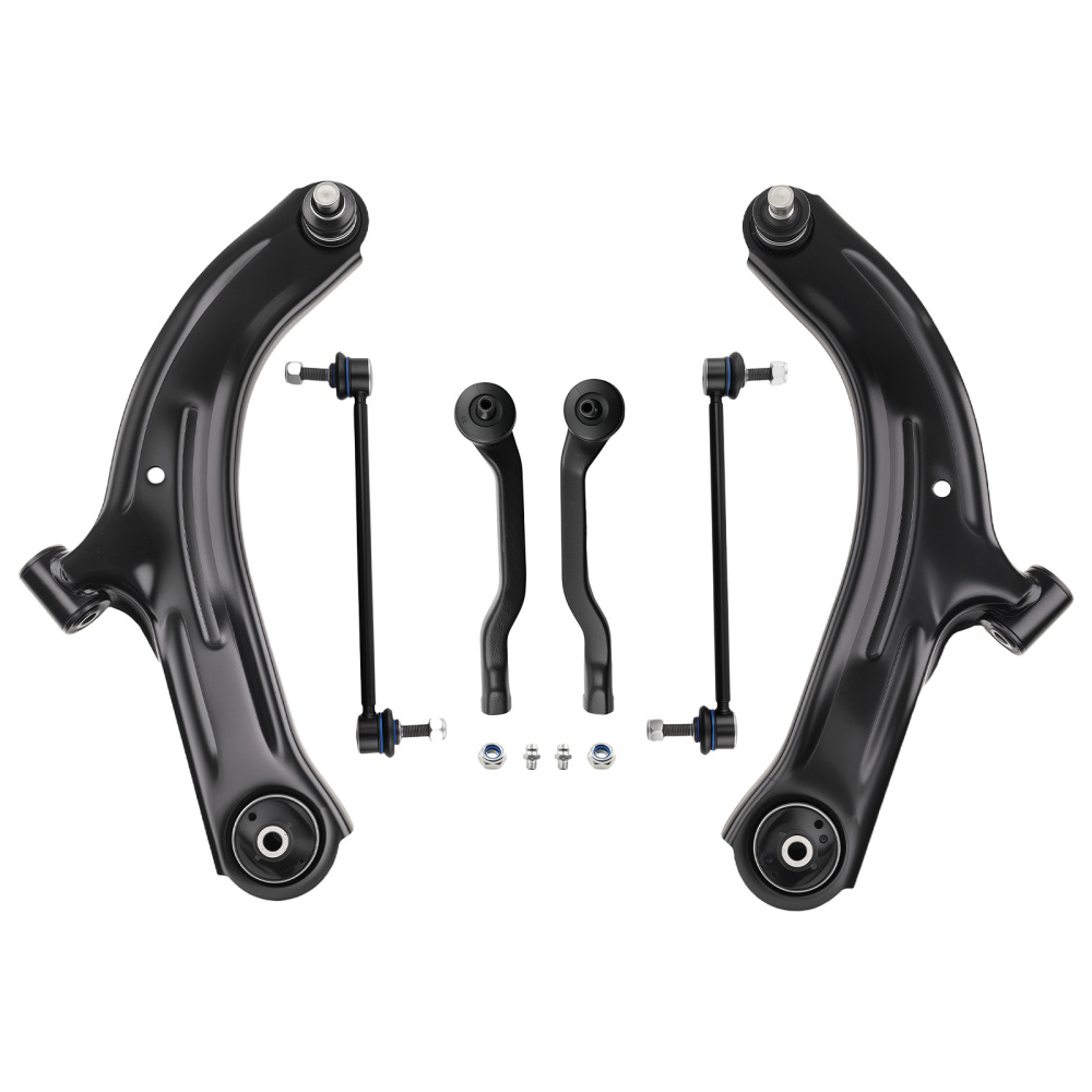 Front Suspension Kit Control Arms Ball Joint Tie Rod compatible for Nissan Versa Cube 07-14