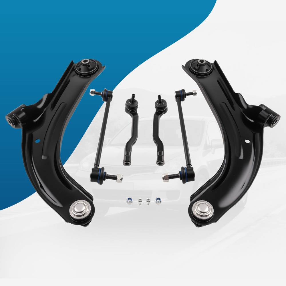 Front Suspension Kit Control Arms Ball Joint Tie Rod compatible for Nissan Versa Cube 07-14