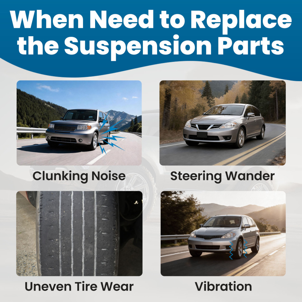 Front Suspension Kit Control Arms Ball Joint Tie Rod compatible for Nissan Versa Cube 07-14