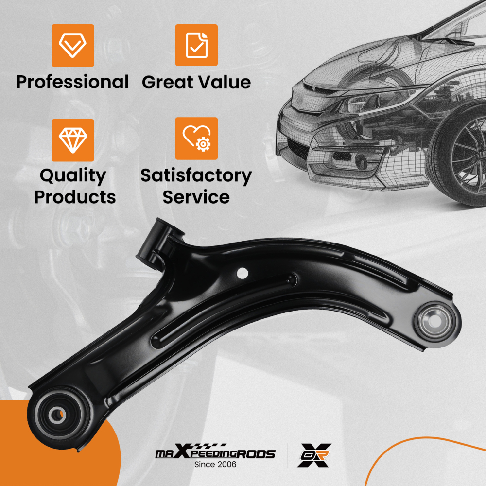 LH Driver Front Lower Control Arm Lower compatible for Nissan Cube 2009-2014 K620567