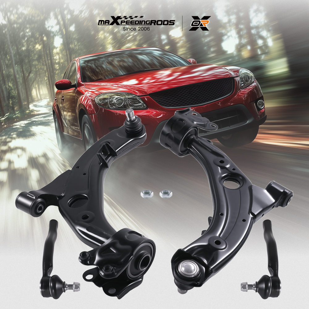Front Lower Control Arm +Ball Joint Tie Rod End compatible for Mazda CX-7 2007-2012 K620896