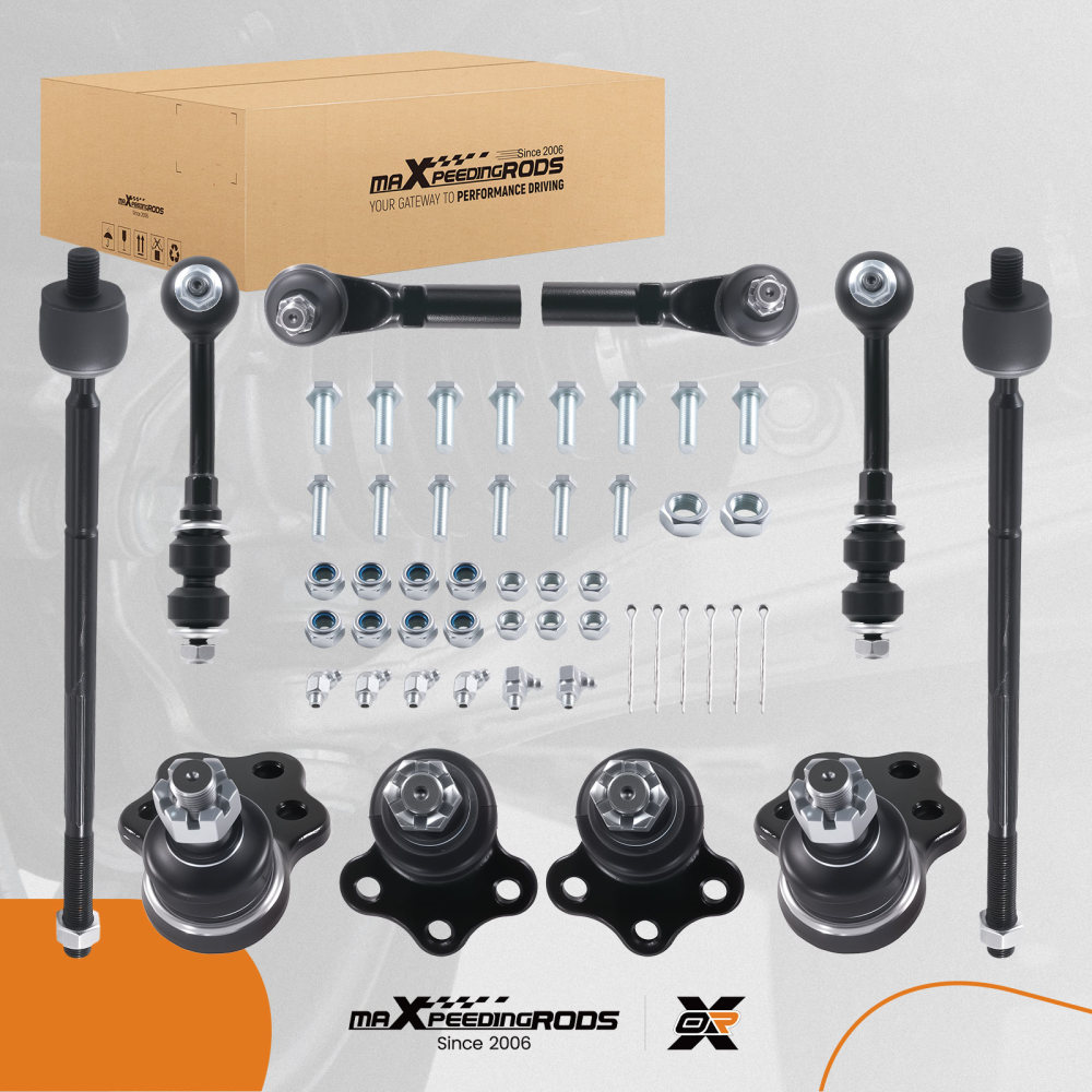 10x Front Ball Joint Inner Outer Tie Rod Sway Bar Kit compatible for Dodge Dakota Durango