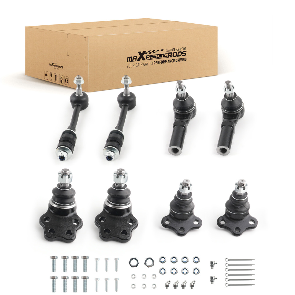 8pcs Front Upper Lower Ball Joints Tie Rods Set For 97- 99 compatible for Dodge Dakota Durango