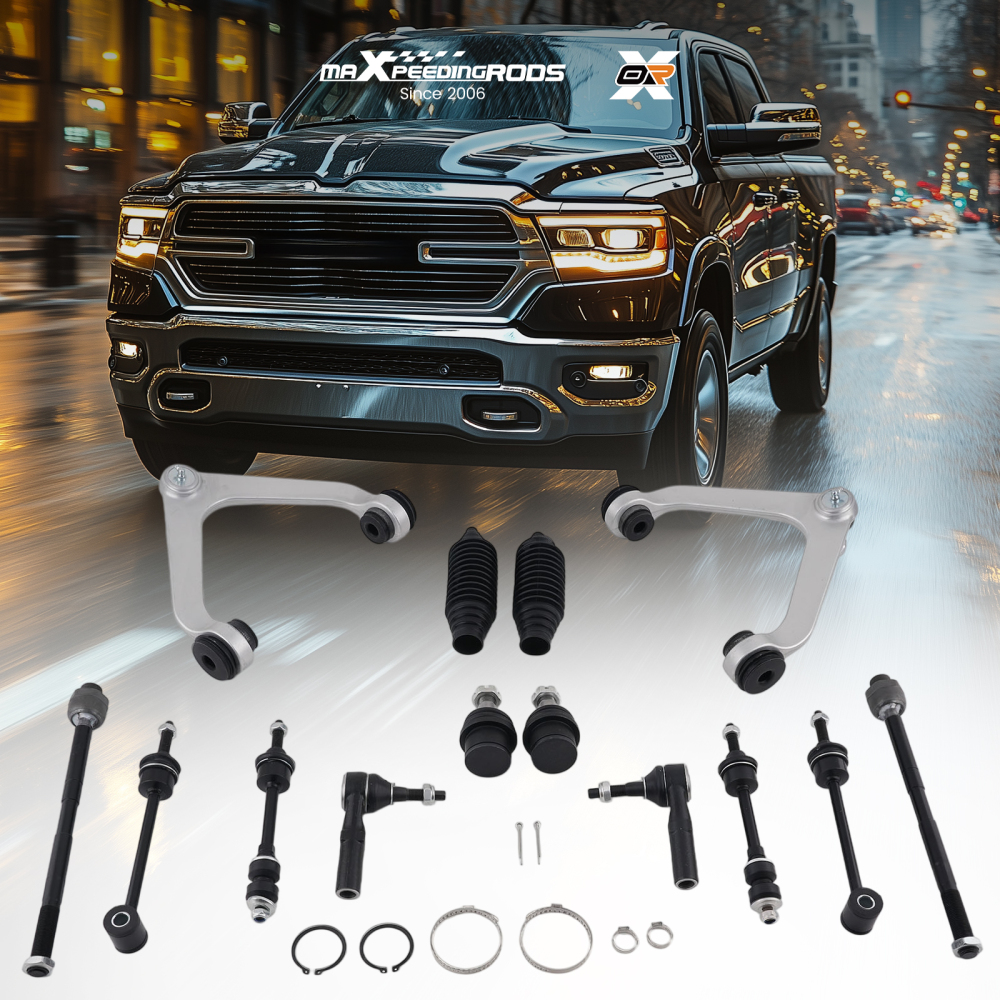 Front Rear Aluminum Control Arms Sway Bars Set compatible for Dodge Ram 1500 2500 3500 2WD