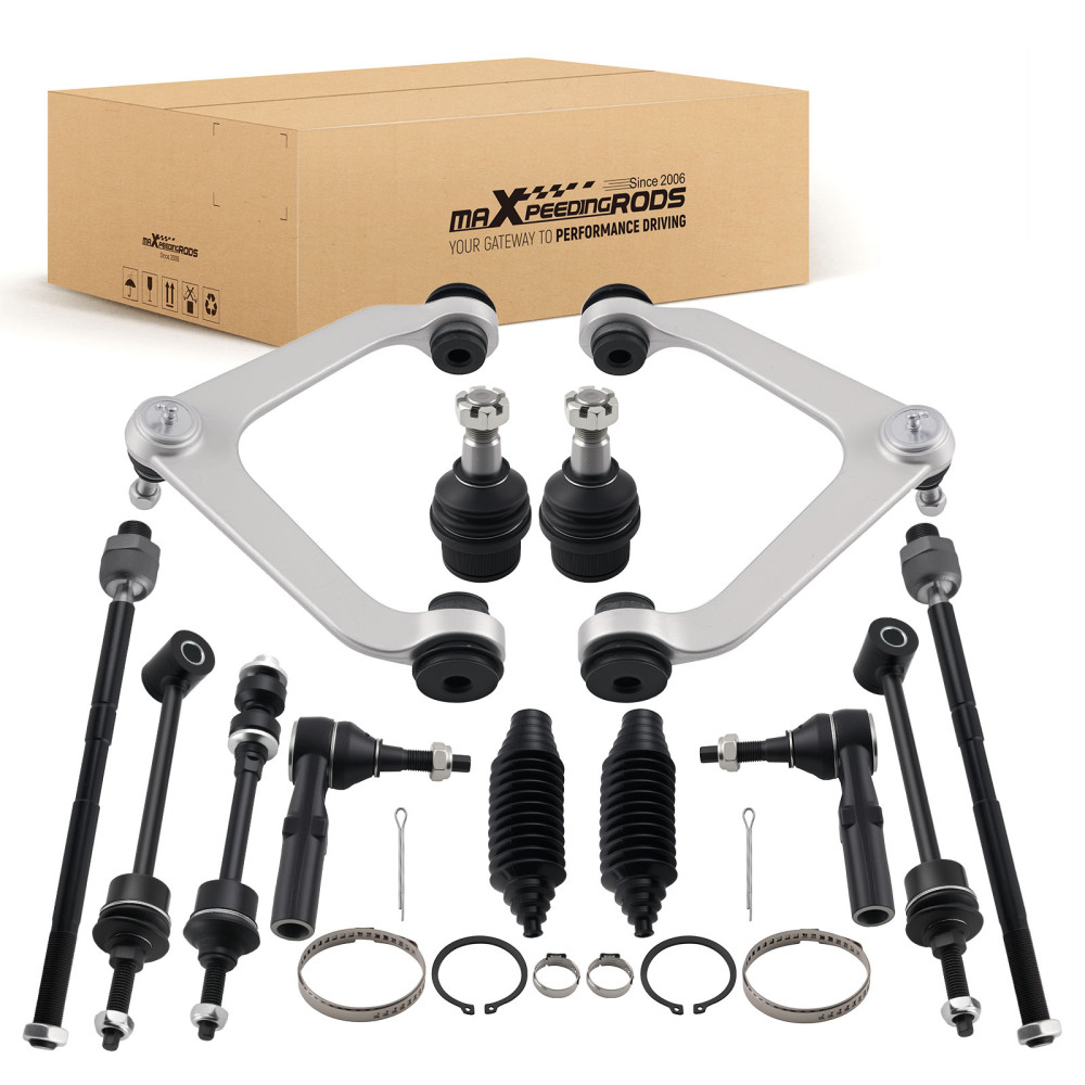 Front Rear Aluminum Control Arms Sway Bars Set compatible for Dodge Ram 1500 2500 3500 2WD