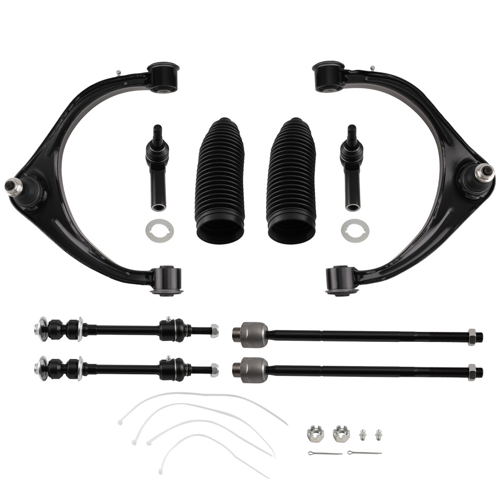 5-Lug Front upper Control Arm w/Ball Join Sway Bar Tierods compatible for RAM 1500 2009-12