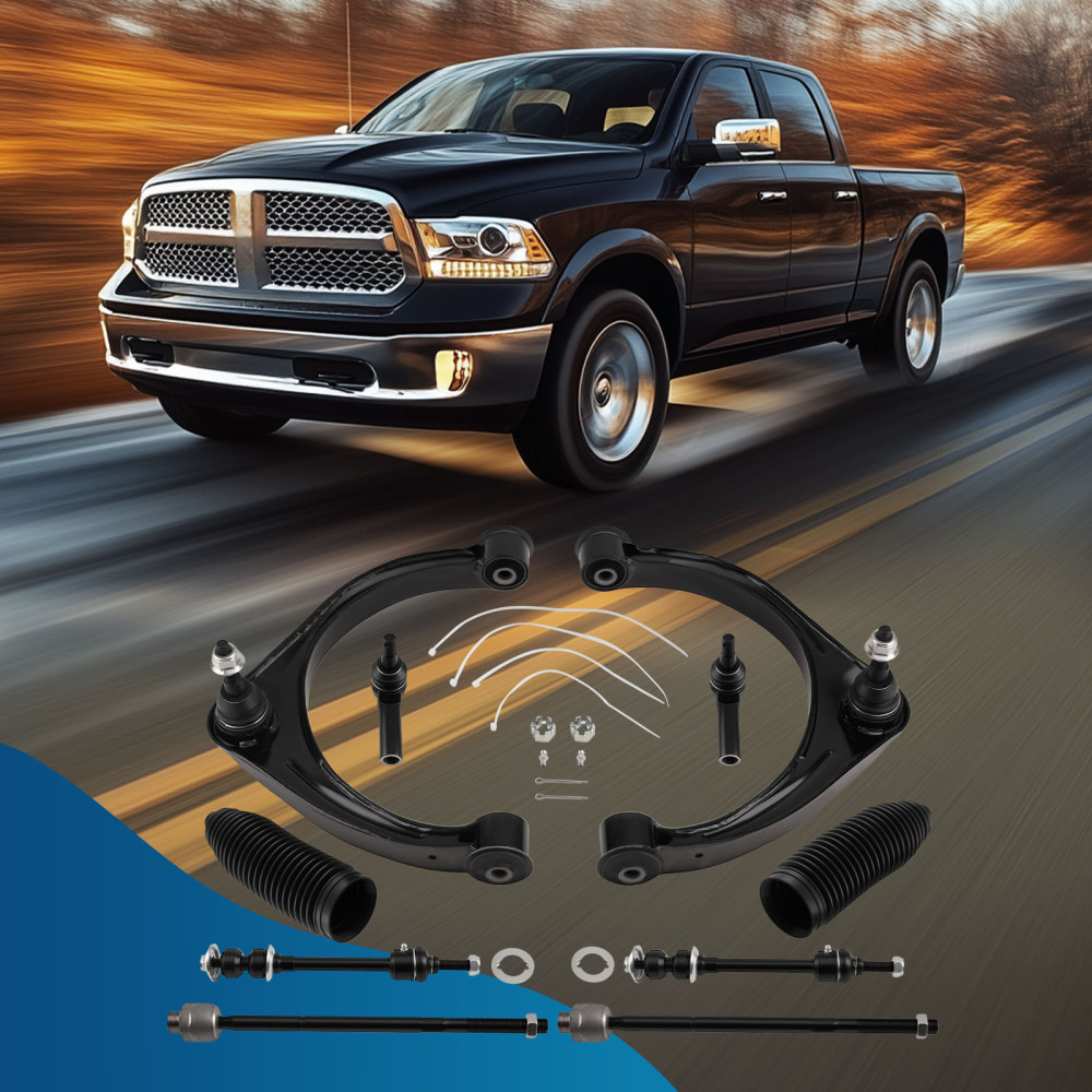 5-Lug Front upper Control Arm w/Ball Join Sway Bar Tierods compatible for RAM 1500 2009-12