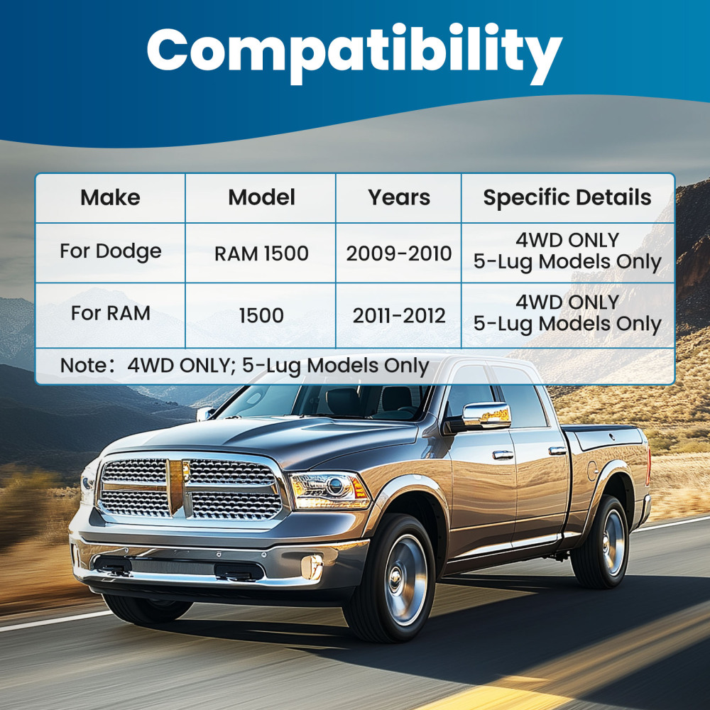 5-Lug Front upper Control Arm w/Ball Join Sway Bar Tierods compatible for RAM 1500 2009-12