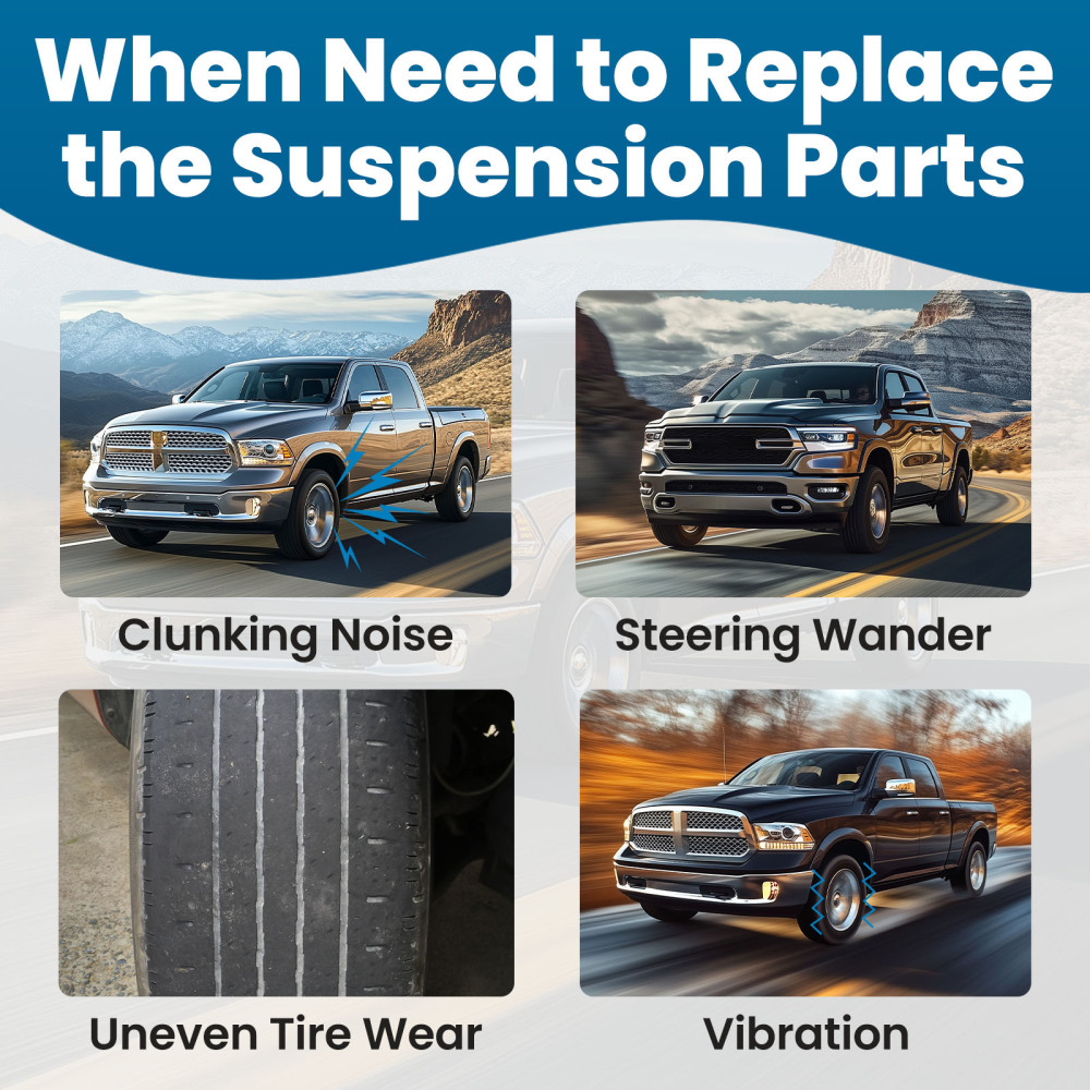 5-Lug Front upper Control Arm w/Ball Join Sway Bar Tierods compatible for RAM 1500 2009-12