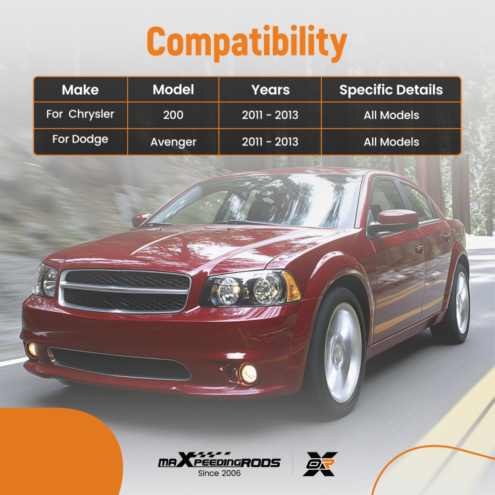 Rear Upper Suspension Control Arm Sway Bar Kit for 2011 - 2013 compatible for Dodge Avenger 200