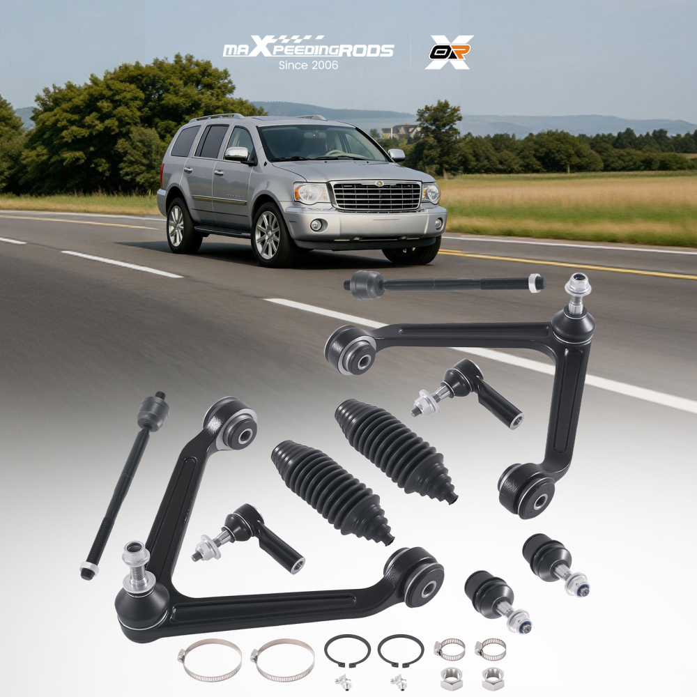 Front Upper Control Arms Inner Outer Tie Rods compatible for Dodge Durango compatible for Chrysler Aspen