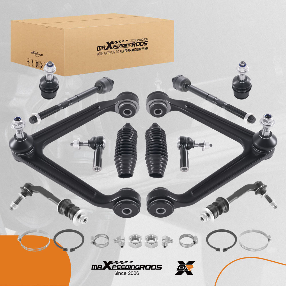 12x Front Upper Control Arms Tie Rods Suspension Kit for 04 - 06 Durango Aspen